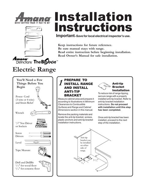 INSTALLATION and OPERATING INSTRUCTIONS for